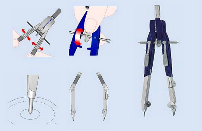 Compás regulable a tornillo