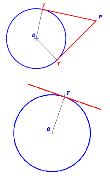 Recta tangente por punto en circunferencia