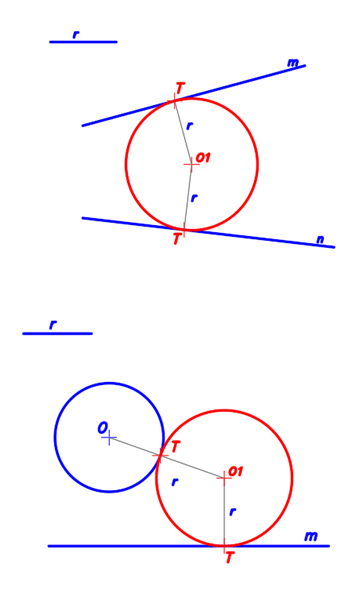 Circunferencia tangente a dos rectas