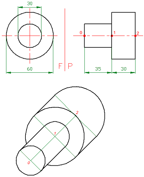 Ejemplo 1 - Circunferencias en vista frontal